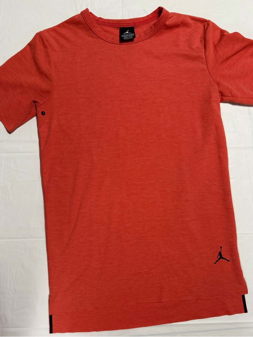 Nike Air Jordan Boys T-Shirt Size L Orange Ventilated Performance Tee Jumpman